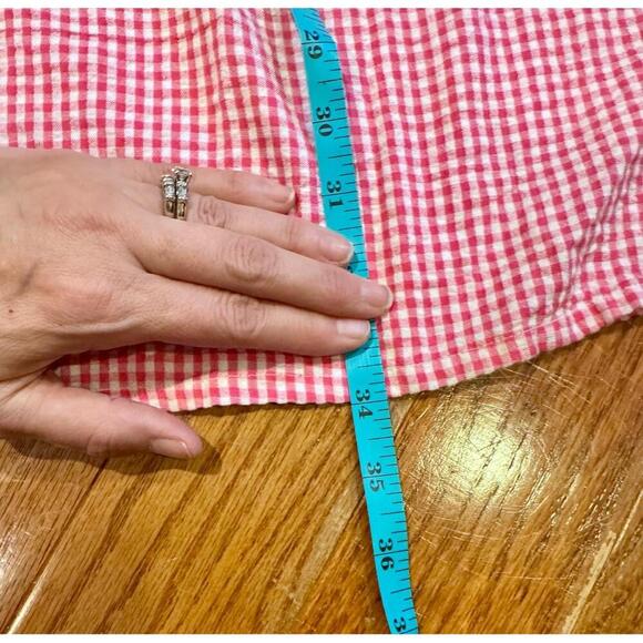 Madison Mathews Red Checkered Knee-Length Sleeveless Dress Medium Classic Spring - Picture 4 of 5